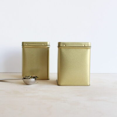 Blik vierkant 100 gram - goud