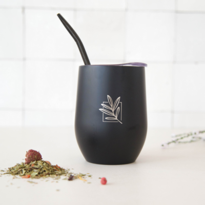 Dubbelwandige Mate Beker - Zwart