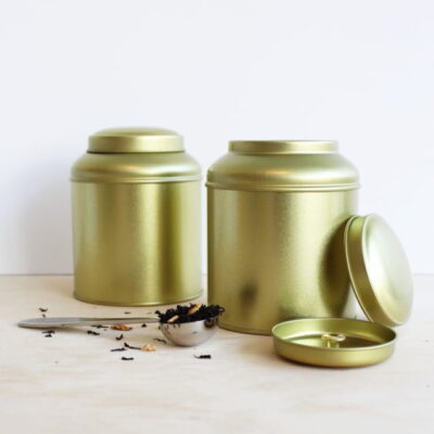 Blik melkbus 100 gram - goud